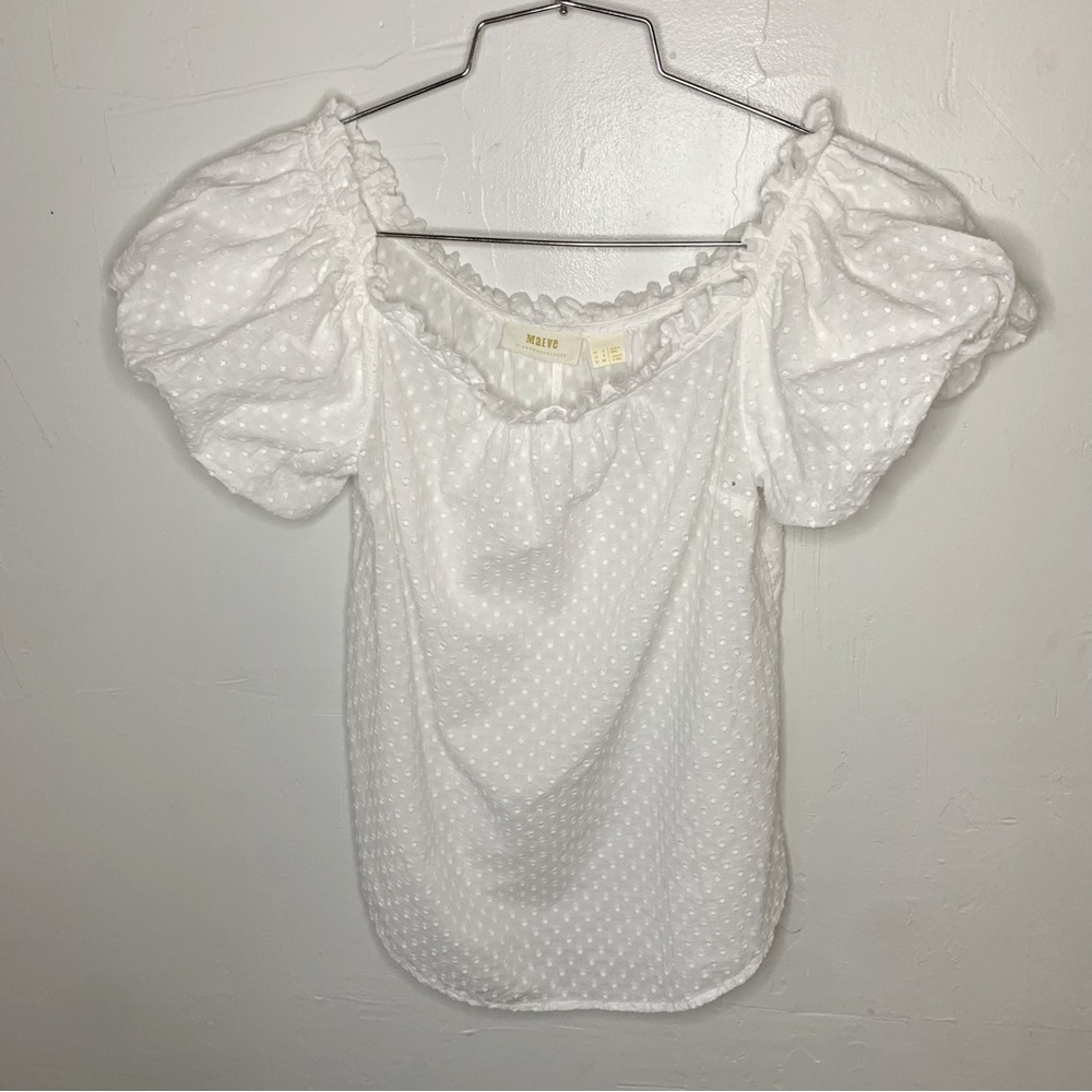 Maeve by Anthropologie White off the Shoulder Sojourner Top​​​​